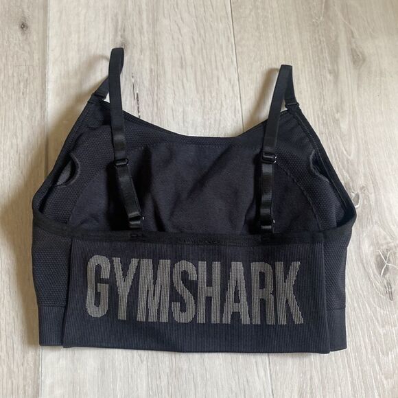 GYMSHARK FLEX STRAPPY SPORTS BRA BLACK XS LIGHT SUPPORT NWT IN PACKAGING - Picture 7 of 7